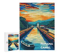 Rompecabezas para Adolescentes 500 PCS Sunset at Panama Canal Rompecabezas para Adultos Juego Práctico Carrera De Velocidad Manual Desafío Educativo 500 PCS