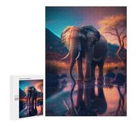 Rompecabezas para Adolescentes 500 PCS Sunset Elephant Rompecabezas para Adultos Juguetes DIY Arte De Pared Oferta como Regalos para Toda La Familia 500 PCS