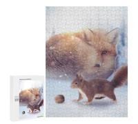 Rompecabezas para Adolescentes 500 PCS The Fox and Squirrel Rompecabezas para Adultos Juegos Relajantes Desafío Difícil Desafío Educativo 500 PCS