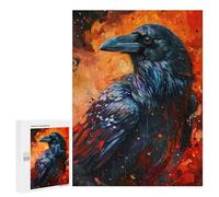 Rompecabezas para Adolescentes 500 PCS The Raven In Flames Rompecabezas para Adultos Juego Familiar Decoración Desafiante De Completar 500 PCS