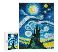 Rompecabezas para Adolescentes 500 PCS The Starry Night Painting Rompecabezas para Adultos Juego Práctico Decoración De Pared Cumpleaños Y Navidad 500 PCS