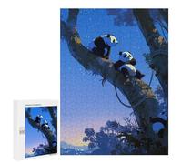 Rompecabezas para Adolescentes 500 PCS Three Pandas in Trees Rompecabezas para Adultos Juguetes Antiestrés para La Diversión Familiar Interacción Entre Padres E Hijos 500 PCS