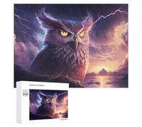 Rompecabezas para Adolescentes 500 PCS Thundering Owl Majesty Rompecabezas para Adultos Juegos Relajantes Desafío Difícil Actividades Divertidas En Casa 500 PCS