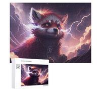 Rompecabezas para Adolescentes 500 PCS Thundering Red Panda Artwork Rompecabezas De Juguete Decoración De Pared Decoración del Hogar Cumpleaños Y Navidad 500 PCS