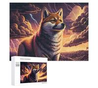 Rompecabezas para Adolescentes 500 PCS Thunderstorm Adventure Shiba Inu's Journey Rompecabezas Juegos Relajantes Decoración del Hogar Regalos Y Cumpleaños Únicos 500 PCS
