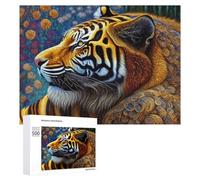 Rompecabezas para Adolescentes 500 PCS Tiger Art Print, Wildlife Decor Rompecabezas para Adultos Juego Familiar Regalo De Cumpleaños Interacción Entre Padres E Hijos 500 PCS