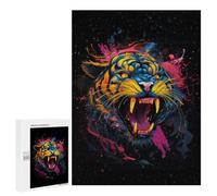 Rompecabezas para Adolescentes 500 PCS Tiger Color Splash Rompecabezas para Adultos Juegos Relajantes Decoración Perfecta Regalos De Cumpleaños Y Únicos 500 PCS