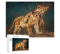 Rompecabezas para Adolescentes 500 PCS Tiger Cubs in Wild Adventure Rompecabezas Juguetes Antiestrés Decoración Diversión En Casa Actividades, 500 PCS