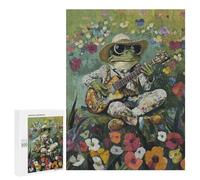 Rompecabezas para Adolescentes 500 PCS Toad Guitarist in Flower Garden Rompecabezas Juguetes Antiestrés Corte De Precisión Interacción Entre Padres E Hijos 500 PCS