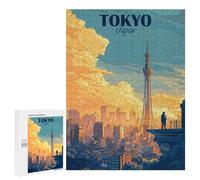 Rompecabezas para Adolescentes 500 PCS Tokyo Japan Cityscape Rompecabezas Juguetes Antiestrés Corte De Precisión Interacción Entre Padres E Hijos 500 PCS