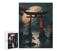 Rompecabezas para Adolescentes 500 PCS Torii Gate and Planet Rompecabezas para Adultos Juegos Relajantes Desafío Difícil Desafío Educativo 500 PCS