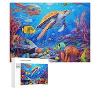 Rompecabezas para Adolescentes 500 PCS Underwater Paradise Sea Life Artwork Rompecabezas para Adultos Juego Práctico Que Mejora La Memoria Actividades Divertidas En Casa 500 PCS
