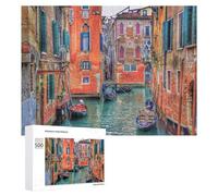 Rompecabezas para Adolescentes 500 PCS Venice Canals Gondola Ride Rompecabezas para Adultos Juego De Ingenio Decoración Diversión En Casa Actividades, 500 PCS