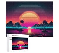 Rompecabezas para Adolescentes 500 PCS Vibrant Retro Sunset Island Rompecabezas para Adultos Juego Práctico Que Mejora La Memoria Actividades Divertidas En Casa 500 PCS