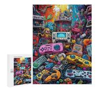 Rompecabezas para Adolescentes 500 PCS Video Game Controllers in A Fantasy World Rompecabezas para Adultos Juegos Familiares Análisis Y Lógica Actividades Divertidas En Casa 500 PCS