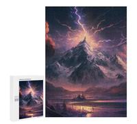 Rompecabezas para Adolescentes 500 PCS Volcanic Lightning Storm Landscape Rompecabezas para Adultos Juegos De Relajación Ensamblaje De Patrones Interacción Entre Padres E Hijos 500 PCS