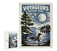 Rompecabezas para Adolescentes 500 PCS Voyageurs National Park Vintage Poster Rompecabezas para Adolescentes Mejora La Memoria Desafiante De Completar Juego Desafiante Juguetes 500 PCS