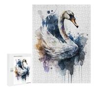 Rompecabezas para Adolescentes 500 PCS Watercolor Bird Swan Rompecabezas para Adultos Juguetes Antiestrés para La Diversión Familiar Interacción Entre Padres E Hijos 500 PCS