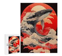 Rompecabezas para Adolescentes 500 PCS Whale and Red Sun Rompecabezas para Adolescentes Juegos Relajantes Regalos para Mujeres Actividades Divertidas En Casa 500 PCS