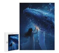 Rompecabezas para Adolescentes 500 PCS Whale and Woman in Blue Light Rompecabezas Juguetes Antiestrés Corte De Precisión Interacción Entre Padres E Hijos 500 PCS