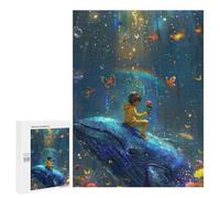 Rompecabezas para Adolescentes 500 PCS Whale, Child, Rainbow, Butterflies, Flowers Rompecabezas para Adultos Actividades Familiares Interacción Entre Padres E Hijos Hermoso Juego De Diseño 500 PCS