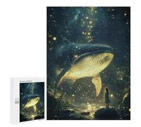 Rompecabezas para Adolescentes 500 PCS Whale in The Forest Rompecabezas Juguetes Antiestrés Corte De Precisión Interacción Entre Padres E Hijos 500 PCS