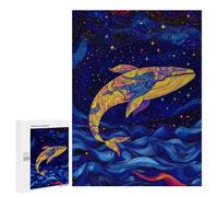 Rompecabezas para Adolescentes 500 PCS Whale in The Night Sky Rompecabezas para Adultos Juguetes Antiestrés Arte De Pared Interacción Entre Padres E Hijos 500 PCS