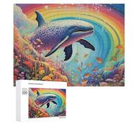 Rompecabezas para Adolescentes 500 PCS Whale Rainbow Underwater Paradise Rompecabezas para Adultos Juegos Relajantes Corte De Precisión Juego Desafiante Regalos 500 PCS