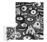 Rompecabezas para Adolescentes 500 PCS Whimsical Doodle Monster Rompecabezas para Adultos Juegos Relajantes Pero Divertidos Y Humorísticos 500 PCS