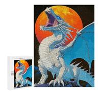 Rompecabezas para Adolescentes 500 PCS White Dragon Roaring at The Moon Rompecabezas Juguetes Antiestrés Corte De Precisión Interacción Entre Padres E Hijos 500 PCS
