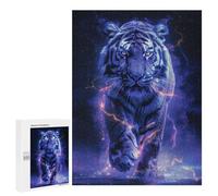 Rompecabezas para Adolescentes 500 PCS White Tiger Space Animal Rompecabezas para Adultos Juguetes Antiestrés para La Diversión Familiar Interacción Entre Padres E Hijos 500 PCS