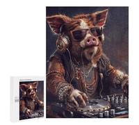 Rompecabezas para Adolescentes 500 PCS Wild Hog DJ Rompecabezas Juguetes Antiestrés Corte De Precisión Interacción Entre Padres E Hijos 500 PCS
