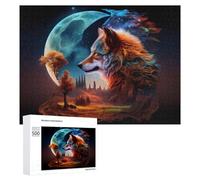 Rompecabezas para Adolescentes 500 PCS Wolf Dreamscape Fantasy Art Rompecabezas Juguetes Antiestrés Decoración Diversión En Casa Actividades, 500 PCS