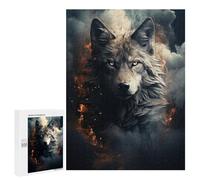 Rompecabezas para Adolescentes 500 PCS Wolf on Dark Rompecabezas para Adolescentes Juguetes Antiestrés Mejora La Memoria 500 PCS