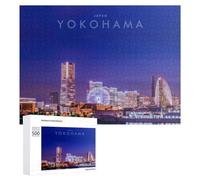 Rompecabezas para Adolescentes 500 PCS Yokohama Night Lights Japan's Vibrant Cityscape Rompecabezas Juguetes Antiestrés Decoración Diversión En Casa Actividades, 500 PCS