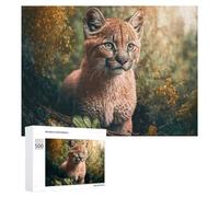 Rompecabezas para Adolescentes 500 PCS Young Puma in Autumn Forest Rompecabezas para Adultos Juegos Relajantes Corte De Precisión Juego Desafiante Regalos 500 PCS