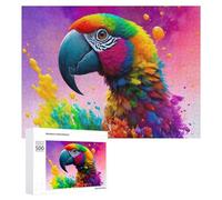 Rompecabezas para adolescentes, 500 piezas de arte de loros coloridos, 3 rompecabezas para adultos, juegos familiares, diversión familiar, regalo para toda la familia, 500 piezas