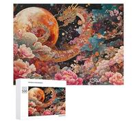 Rompecabezas para adolescentes, 500 piezas de fantasía, flores de dragón cósmico, rompecabezas para adultos, juegos familiares, diversión familiar, regalo para toda la familia, 500 piezas