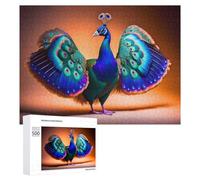 Rompecabezas para adolescentes, 500 piezas de rompecabezas coloridos de pavo real que muestra plumaje para adultos, juegos familiares, diversión familiar, regalo para toda la familia, 500 piezas