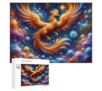 Rompecabezas para adolescentes, 500 piezas de rompecabezas mágico de fénix en cielo estrellado para adultos, juegos de relajación, decoración perfecta, actividades divertidas en casa, 500 piezas
