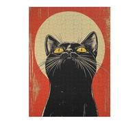 Rompecabezas para Adolescentes 52x38cm/1000pcs Black Cat Vintage Portrait Rompecabezas Juegos Relajantes Ensamblaje De Patrones Difícil Y Desafiante 52x38cm/1000pcs