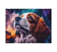Rompecabezas para Adolescentes 52x38cm/1000pcs Cosmic Canine A Dog in Space Artwork Rompecabezas para Adultos Juego Práctico Corte De Precisión Regalos Y Cumpleaños Únicos 52x38cm/1000pcs