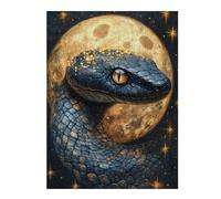 Rompecabezas para Adolescentes 52x38cm/1000pcs Cosmic Serpent and Golden Moon Rompecabezas para Adultos Juegos Relajantes Análisis Y Lógica Cumpleaños 52x38cm/1000pcs