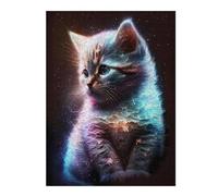 Rompecabezas para Adolescentes 52x38cm/1000pcs Galactic Kitten Rompecabezas para Adultos Juego Práctico Regalos para Mujeres Ayuda A Ejercitar El Cerebro 52x38cm/1000pcs