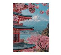 Rompecabezas para Adolescentes 52x38cm/1000pcs Japanese Sakura Temple Rompecabezas para Adultos Juguete Decoración De Pared Mejora La Memoria Juego Desafiante Regalos 52x38cm/1000pcs