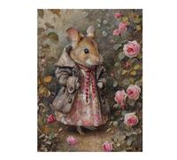 Rompecabezas para Adolescentes 52x38cm/1000pcs Mrs. Tittlemouse in A Rose Garden Rompecabezas Juegos Relajantes Ensamblaje De Patrones Difícil Y Desafiante 52x38cm/1000pcs