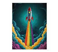 Rompecabezas para Adolescentes 52x38cm/1000pcs Rocket Rainbow Rompecabezas para Adultos Juego De Ingenio para Mejorar La Memoria Regalos para Amigos Y Familiares 52x38cm/1000pcs