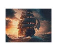 Rompecabezas para Adolescentes 52x38cm/1000pcs Voyage Through Time A Pirate Ship'S Journey Rompecabezas para Adultos Juego Práctico Corte De Precisión Regalos Y Cumpleaños Únicos 52x38cm/1000pcs