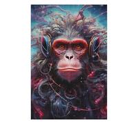 Rompecabezas para Adolescentes 75x50cm/1000pcs Monkey Headphones Art Juegos Familiares De Rompecabezas para La Diversión Familiar Cumpleaños Y Navidad 75x50cm/1000pcs