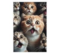 Rompecabezas para Adolescentes 75x50cm/1000pcs Surprised Cats Compilation-1 Rompecabezas para Adolescentes Juego Práctico Decoración del Hogar Gran Regalo para Jugar 75x50cm/1000pcs